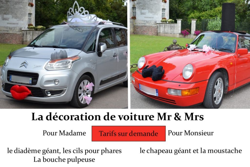 décoration de voiture M&Mrs