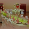 Mariage vert et rose tendre