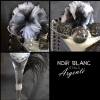 Vase martini noir blanc argenté