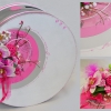 Urne mariage gris blanc fuchsia