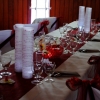 Menus photophores, vue d'une table