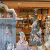 Vitrine de Noël rose et gris