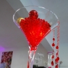 Vase martini, rouge et or, Noëlle de rose Vase martini