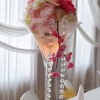 Vase martini en rose et or