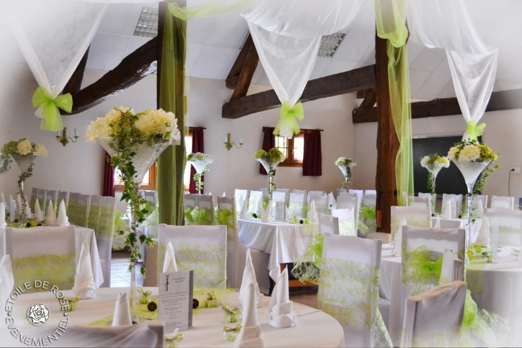 Mariage vert et blanc àa la Ferme du Vieux Château