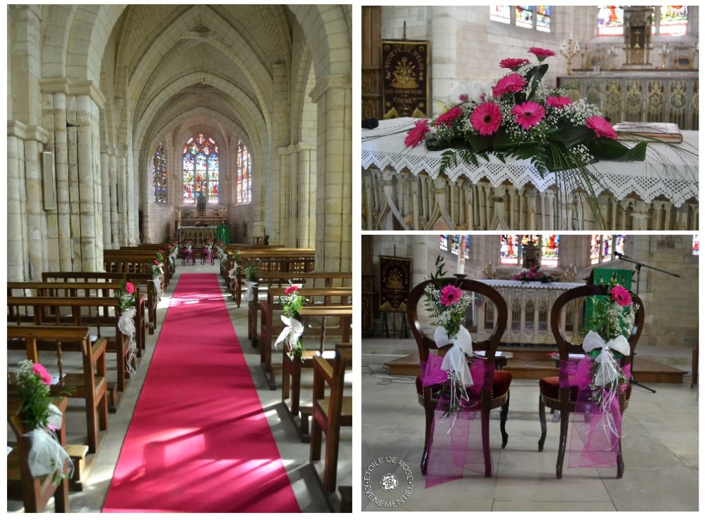 Eglise décorée de fleurs près du Domaine de Vermoise