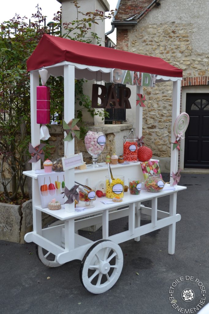 Candy bar en bordeaux et vert bouteille