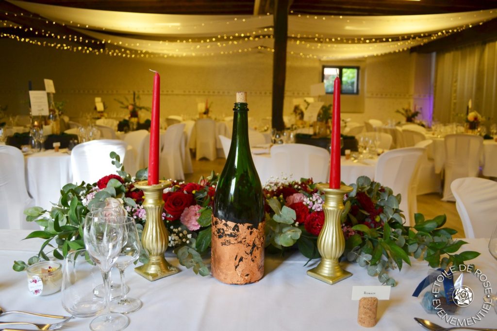 Centre de table thème Champagne