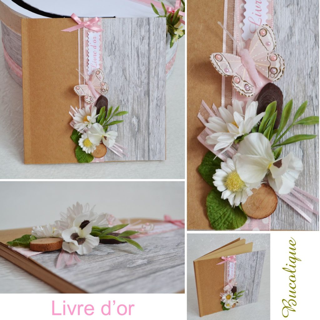 Livre d'or bucolique rose